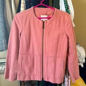 Ann Taylor Loft Mauve Zip Up Linen Blend Jacket Size 4